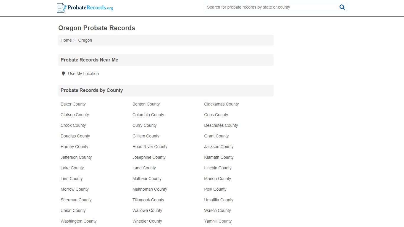 Oregon Probate Records