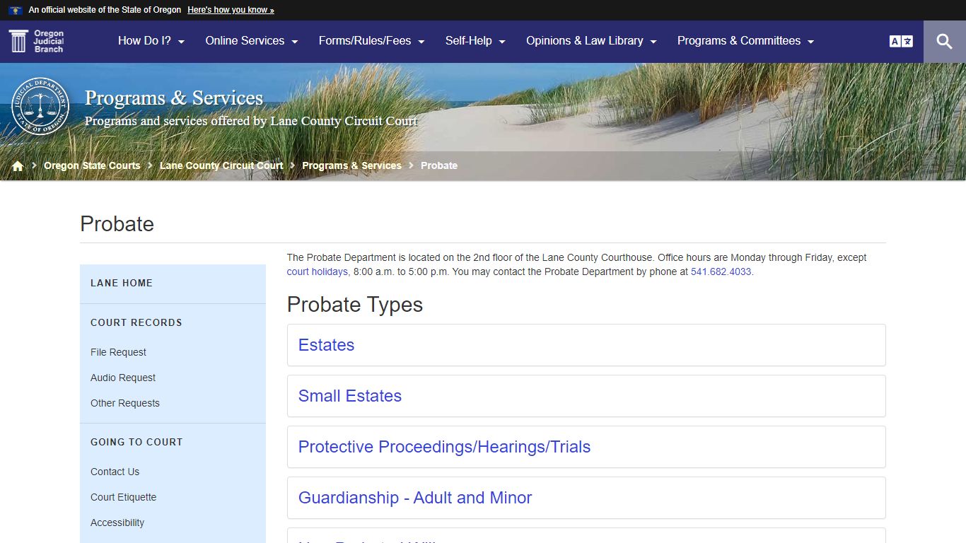 Probate : Programs & Services - Oregon Judicial Department
