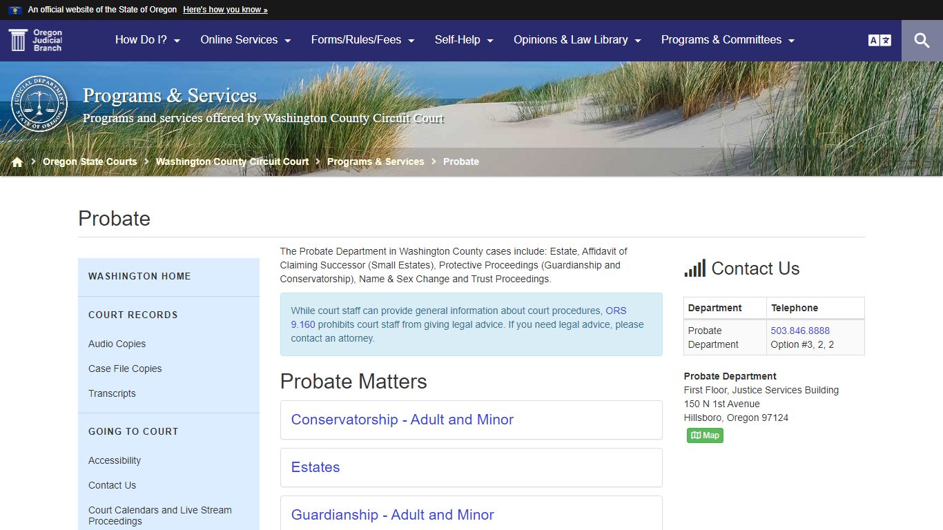 Probate : Programs & Services - Oregon Judicial Department